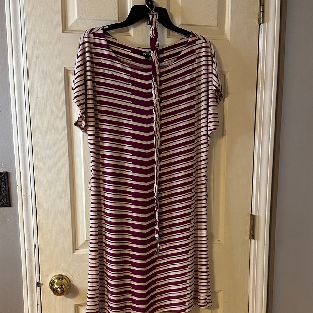 Apt. 9 Burgundy and White Striped Maxi Dress